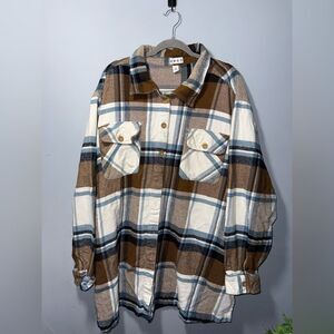 Dā-Sh Plaid 100% Cotton Fall Plaid Shacket Plus Size 3XL GUC